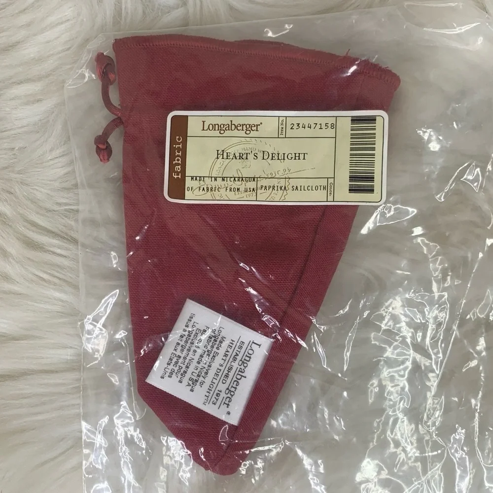 Longaberger Hearts Delight Red Basket Liner